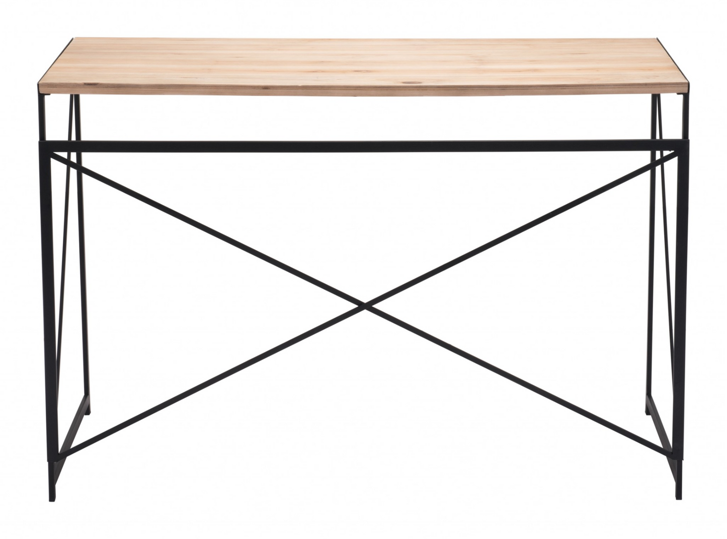 Light Natural Wood and Black Table Desk