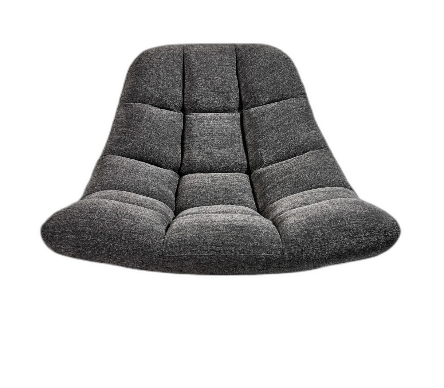 40" X 33" X 33" Dark Grey Soft Textured Fabric And Brushed Steel Chair