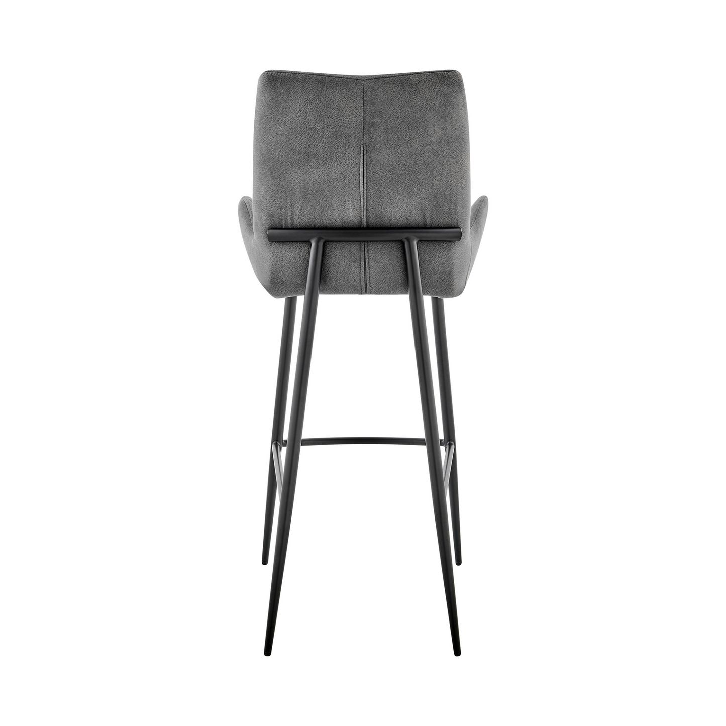 43" Charcoal Microfiber and Black Iron Bar Height Chair
