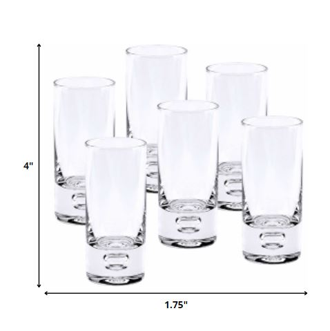 Mouth Blown Crystal 6 Pc Shot Or Vodka Glass Set 3 Oz