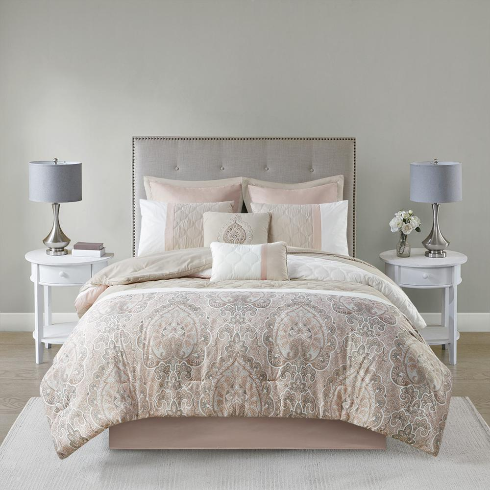 8 Piece Comforter Set Blush 438