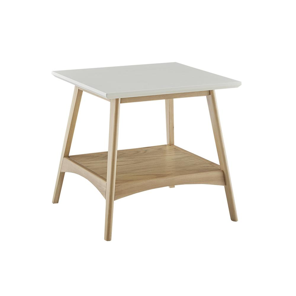 Parker End Table, Off-White/Natural