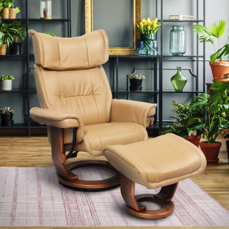 Scandinavian / European-styled recliner - ottoman