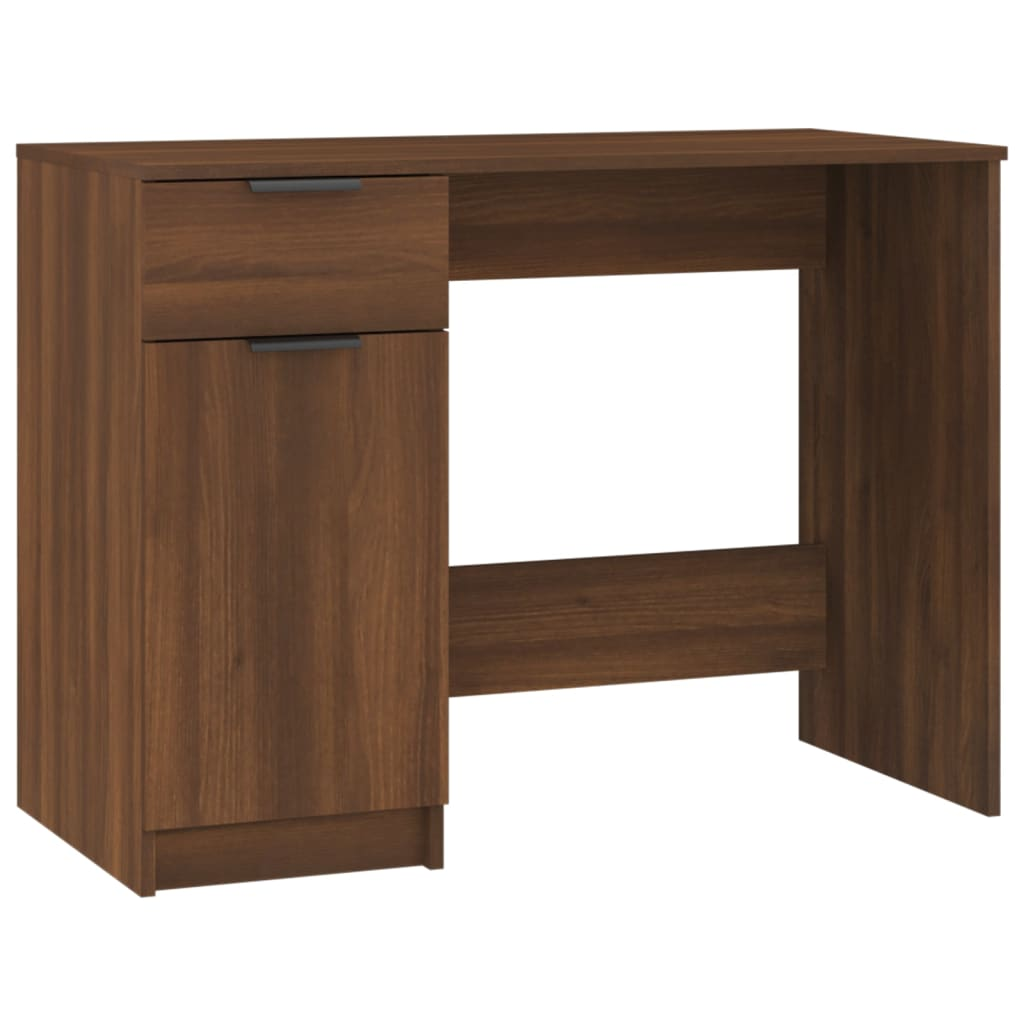 vidaXL Desk Brown Oak 39.4"x19.7"x29.5" Engineered Wood