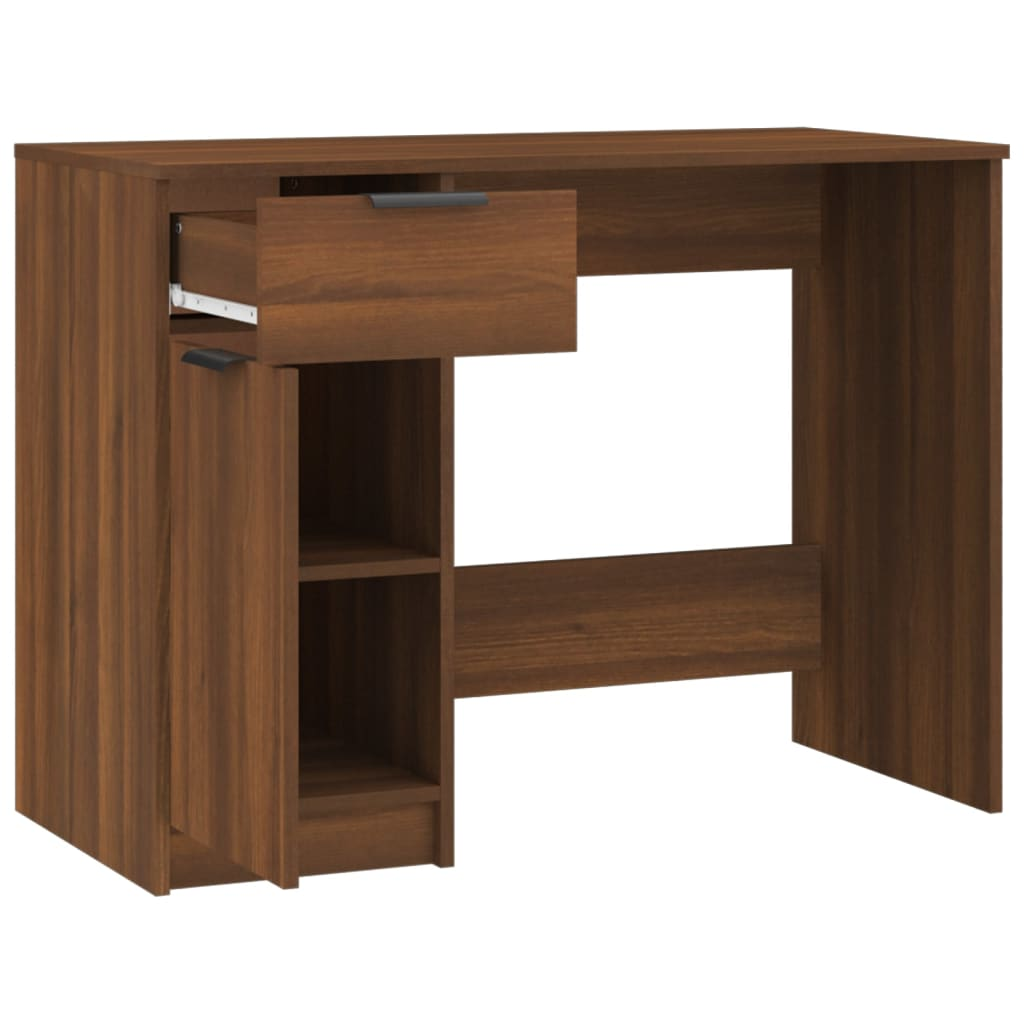vidaXL Desk Brown Oak 39.4"x19.7"x29.5" Engineered Wood