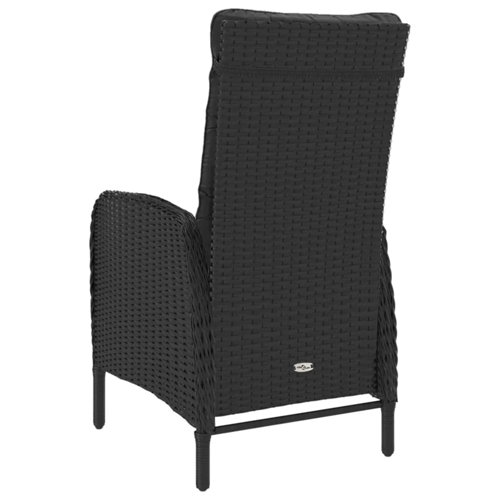vidaXL 3 Piece Patio Bistro Set Poly Rattan and Glass Black