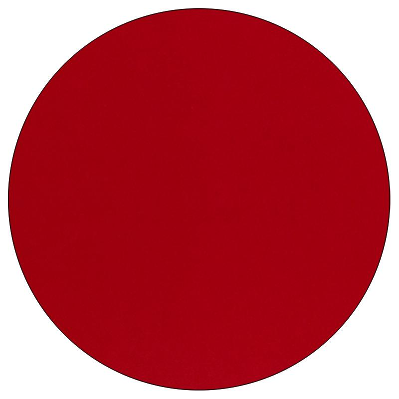 48'' Round Red Thermal Laminate Activity Table - Standard Height Adjustable Legs