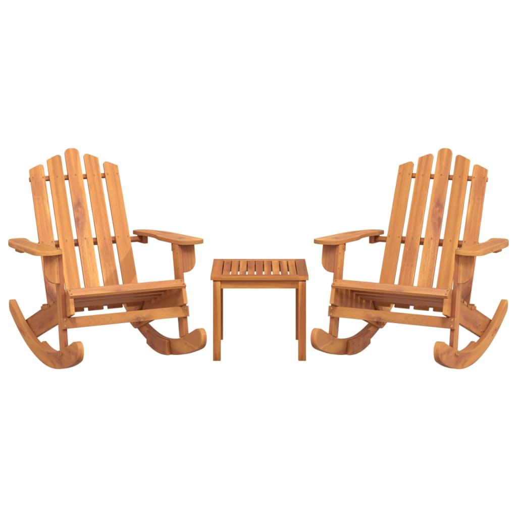 vidaXL 3 Piece Adirondack Patio Lounge Set Solid Wood Acacia