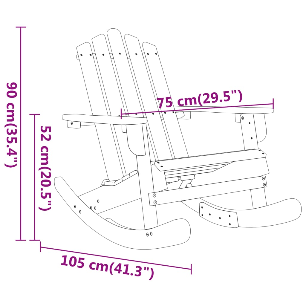 vidaXL 3 Piece Adirondack Patio Lounge Set Solid Wood Acacia