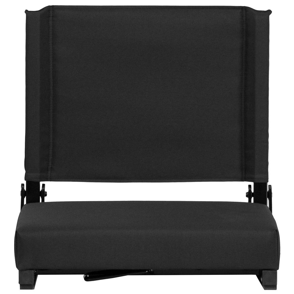 Grandstand Comfort Seats by Flash with 500 LB. Weight Capacity Lightweight Aluminum Frame and Ultra-Padded Seat in Black