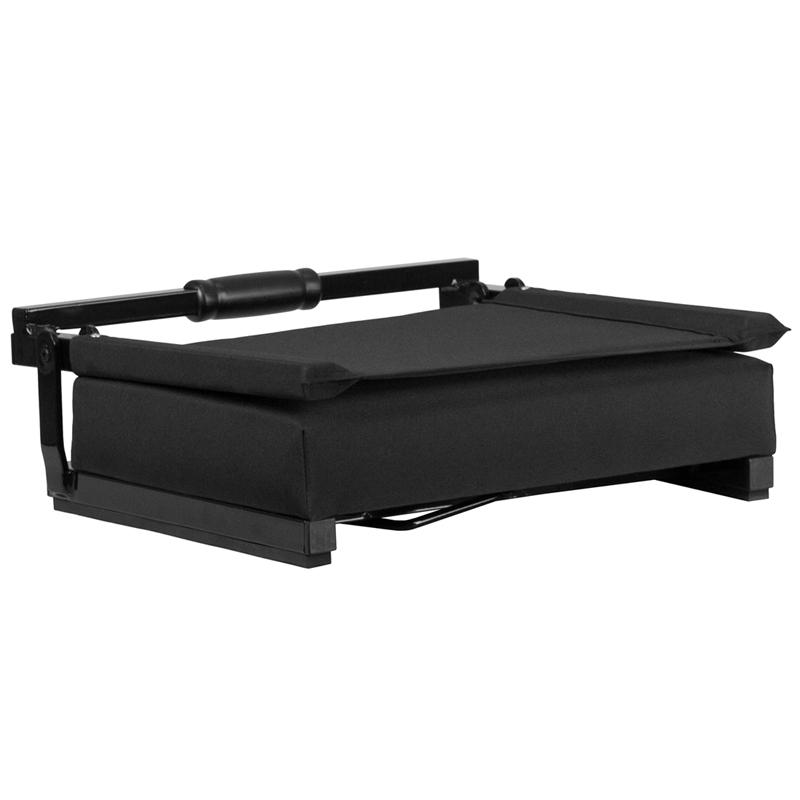 Grandstand Comfort Seats by Flash with 500 LB. Weight Capacity Lightweight Aluminum Frame and Ultra-Padded Seat in Black
