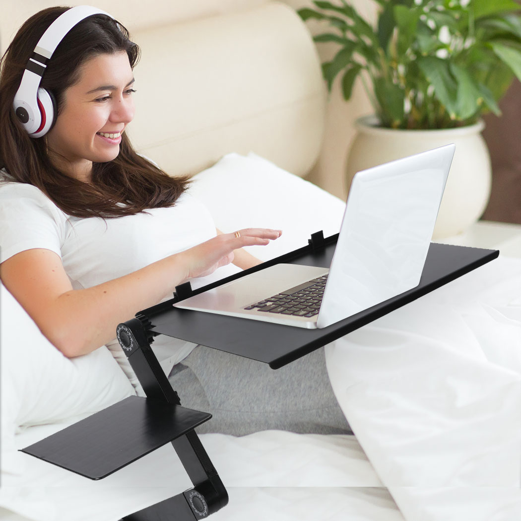 Laptop Tray Stand with Mouse Pad | Foldable Adjustable Portable