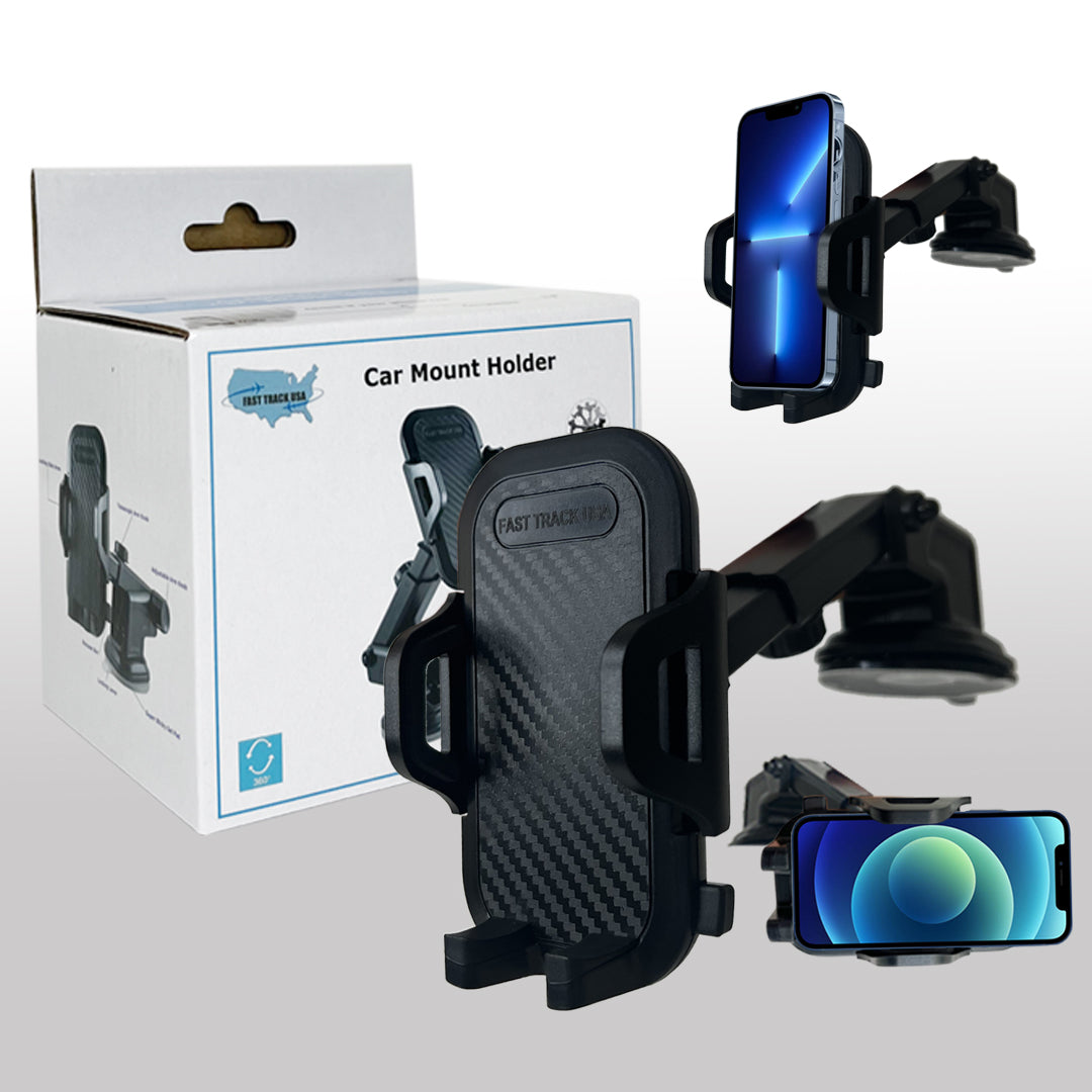 Car Phone Mount Holder with Adaptable Cradle Adjustable Long Neck for Windshield Dashboard