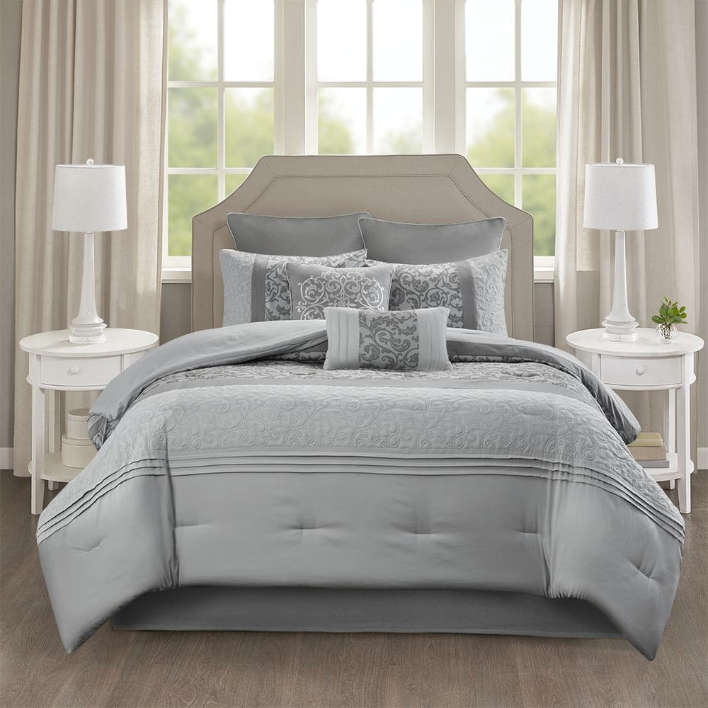 100% Polyester Embroidered 8pcs Comforter Set 5DS10-0218