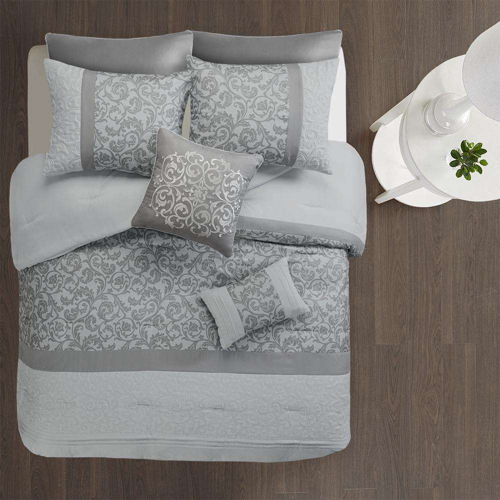 100% Polyester Embroidered 8pcs Comforter Set 5DS10-0218