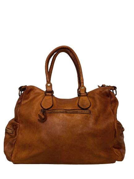 Light Brown Leather Saddle Bag