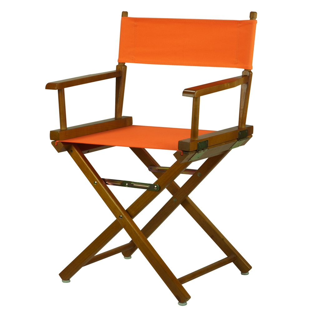 18" Director's Chair Honey Oak Frame-Tangerine Canvas