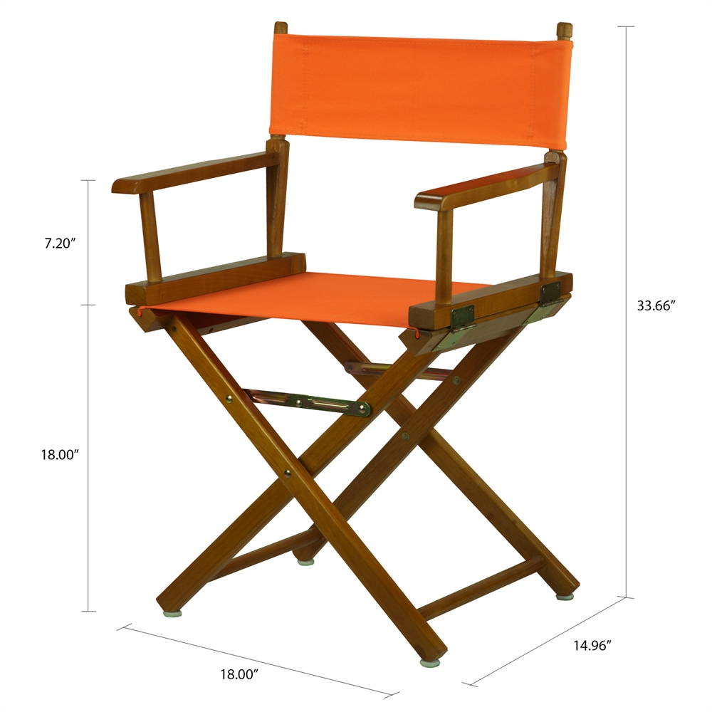 18" Director's Chair Honey Oak Frame-Tangerine Canvas
