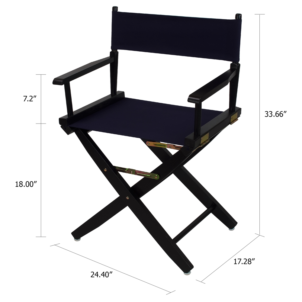American Trails Extra-Wide Premium 18" Directors Chair Black Frame W/Navy Color Cover