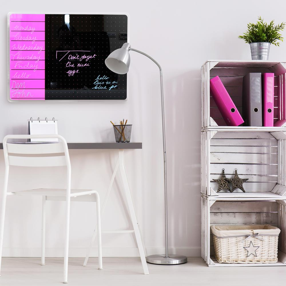 Violet & Black Plan & Grid Glass Dry Erase Board - 17" x 23"