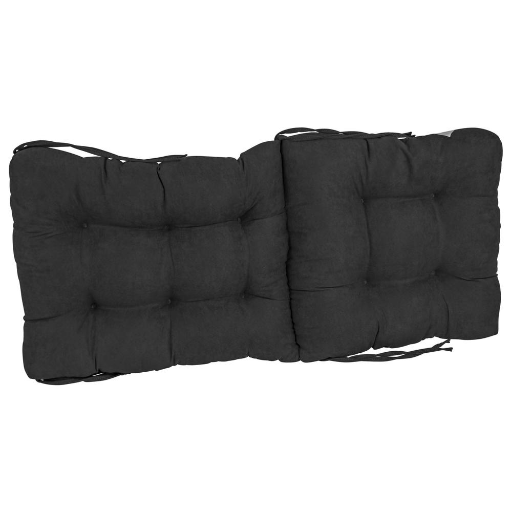 18-inch by 38-inch Solid Microsuede Tufted Chair Cushion