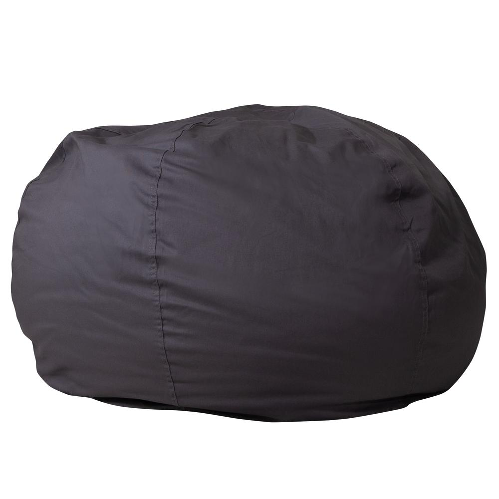 Oversized Solid Gray Bean Bag Chair for Kids and Adults