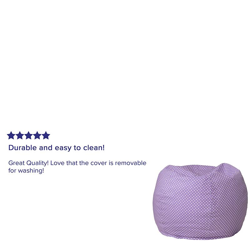 Small Lavender Dot Bean Bag Chair for Kids and Teens