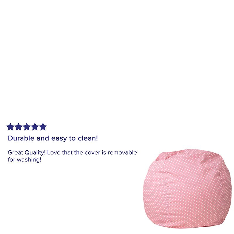 Small Light Pink Dot Bean Bag Chair for Kids and Teens