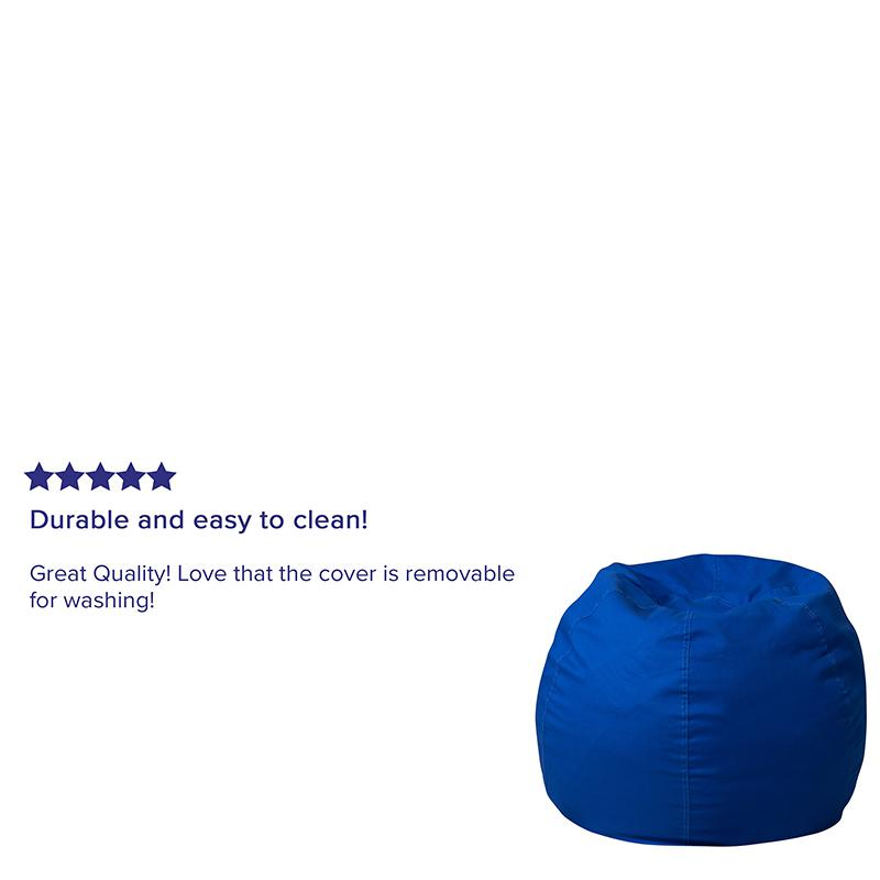 Small Solid Royal Blue Bean Bag Chair for Kids and Teens