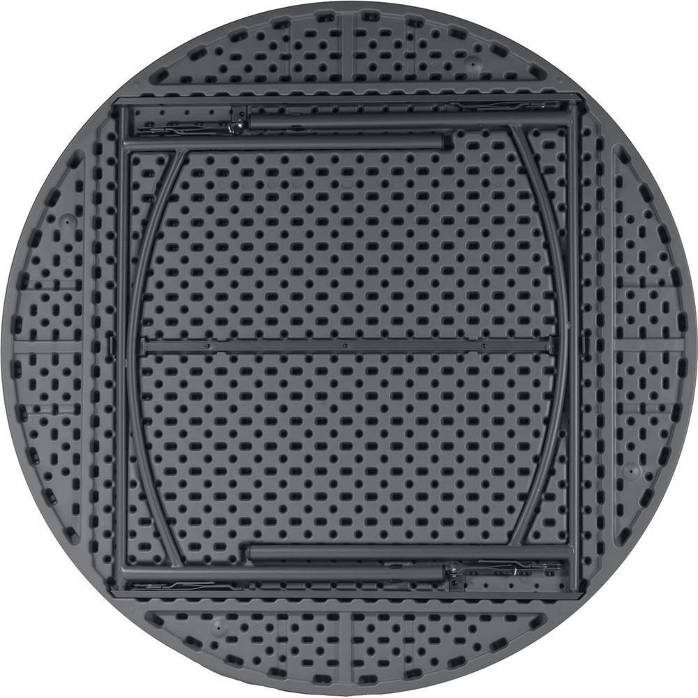 Dorel Zown Commercial Round Blow Mold Fold Table - For - Table TopRound Top - 4 Legs x 60" Table Top Diameter - 29.20" Height - Gray - High-density Polyethylene (HDPE), Resin - 1 Each
