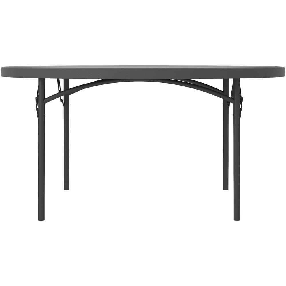 Dorel Zown Commercial Round Blow Mold Fold Table - For - Table TopRound Top - 4 Legs x 60" Table Top Diameter - 29.20" Height - Gray - High-density Polyethylene (HDPE), Resin - 1 Each