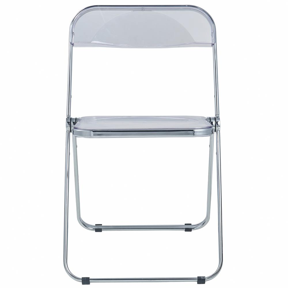 LeisureMod Lawrence Acrylic Folding Chair With Metal Frame, Set of 2 LF19CL2