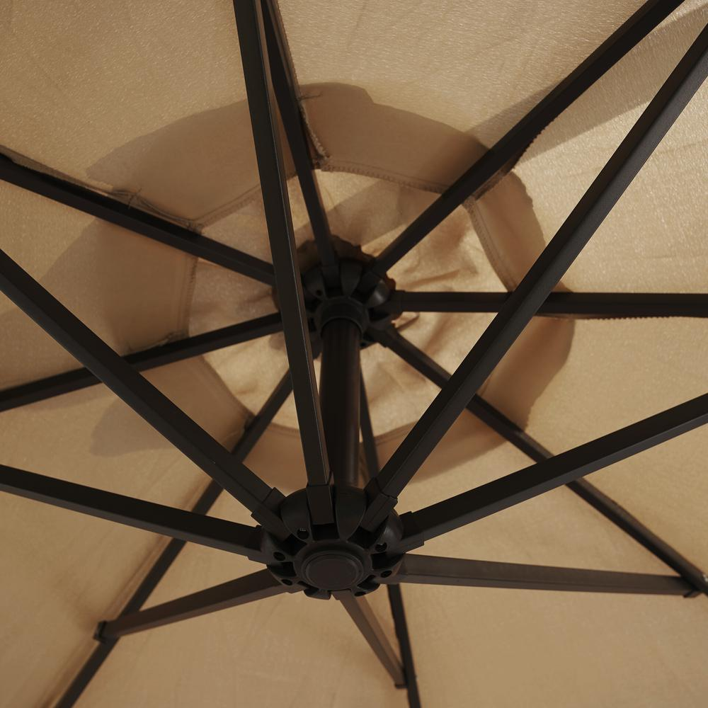LeisureMod Willry Modern Outdoor 10 Ft Offset Cantilever Hanging Patio Umbrella With Solar Powered LED - Green