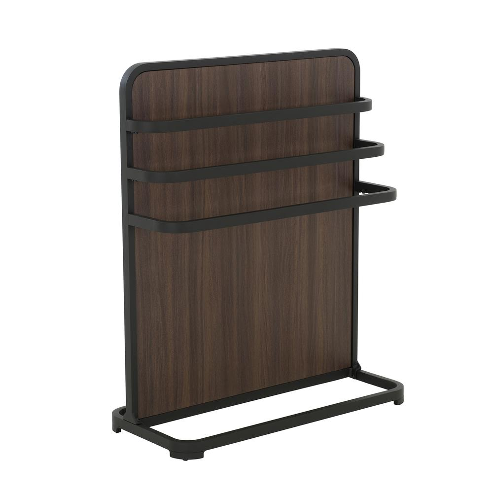 Sunjoy Black Steel Free Standing Poolside Towel Valet Holder Drying Rack