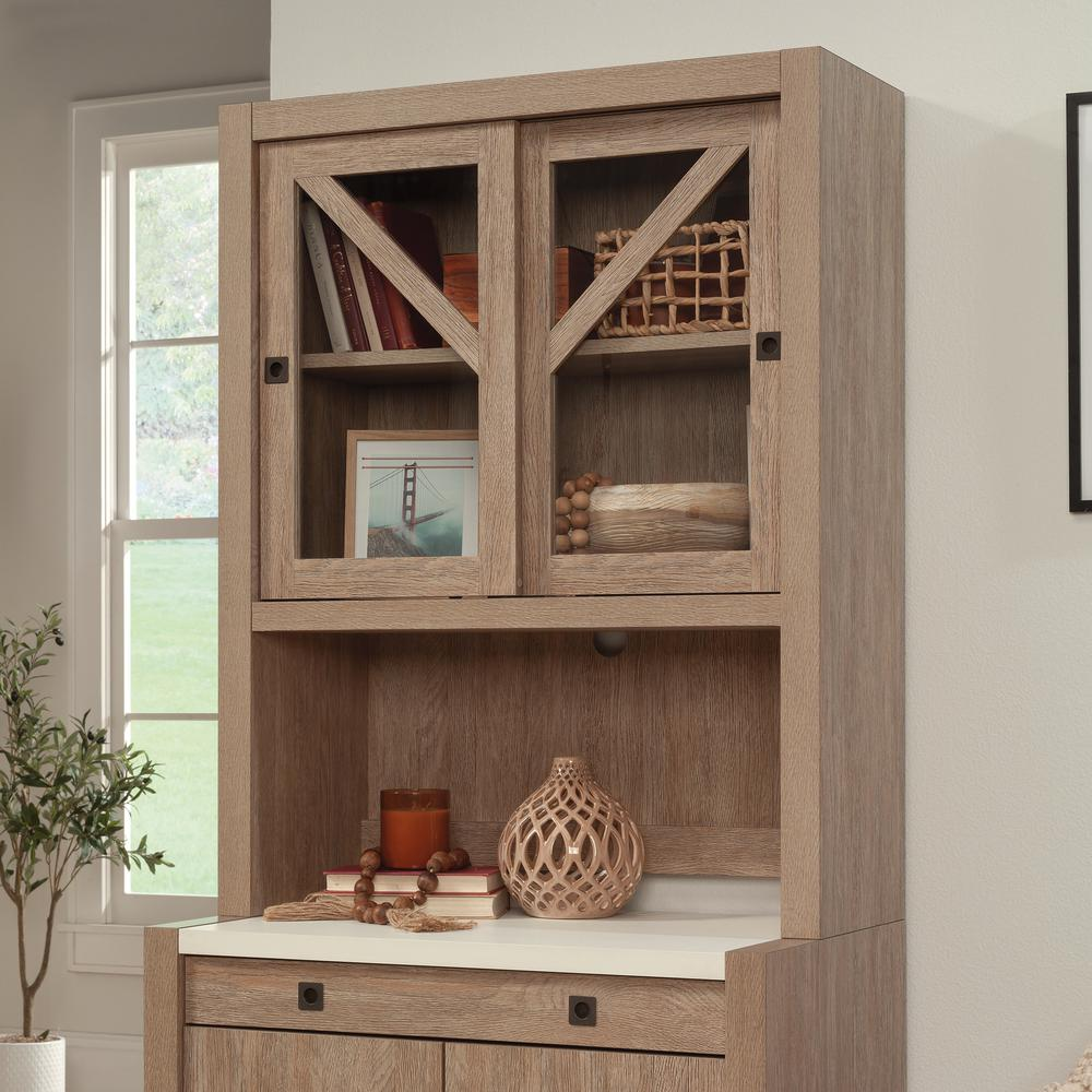 Library/Desktop Hutch with Sliding Doors