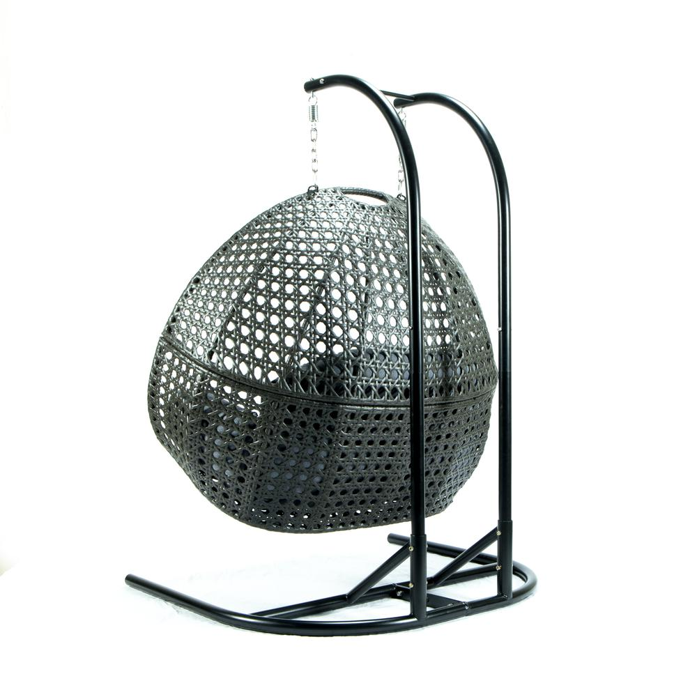 LeisureMod Wicker Hanging Double Egg Swing Chair ESCU57CBU