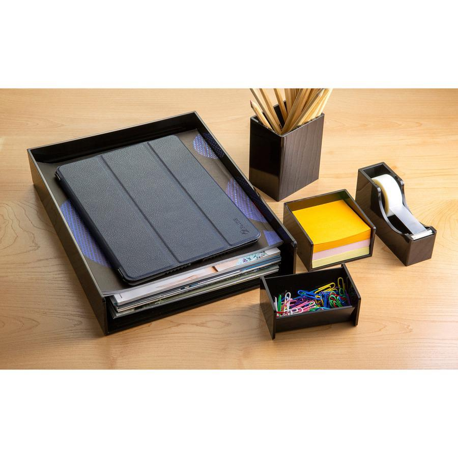 Officemate Desk Organizer Set - 7" Height x 7" Width x 11" Depth - Desktop - Black - 1 Each