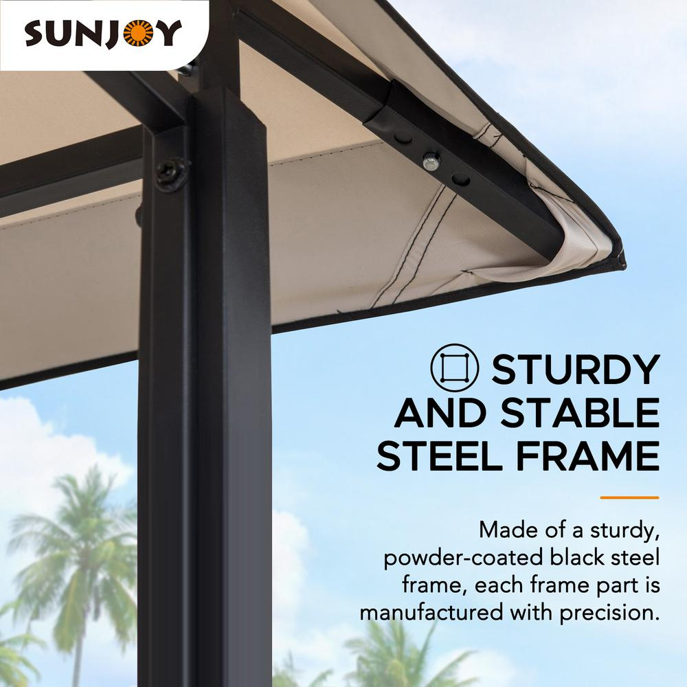 Sunjoy Mynah 5 x 8 ft Steel 2-Tier Grill Gazebo