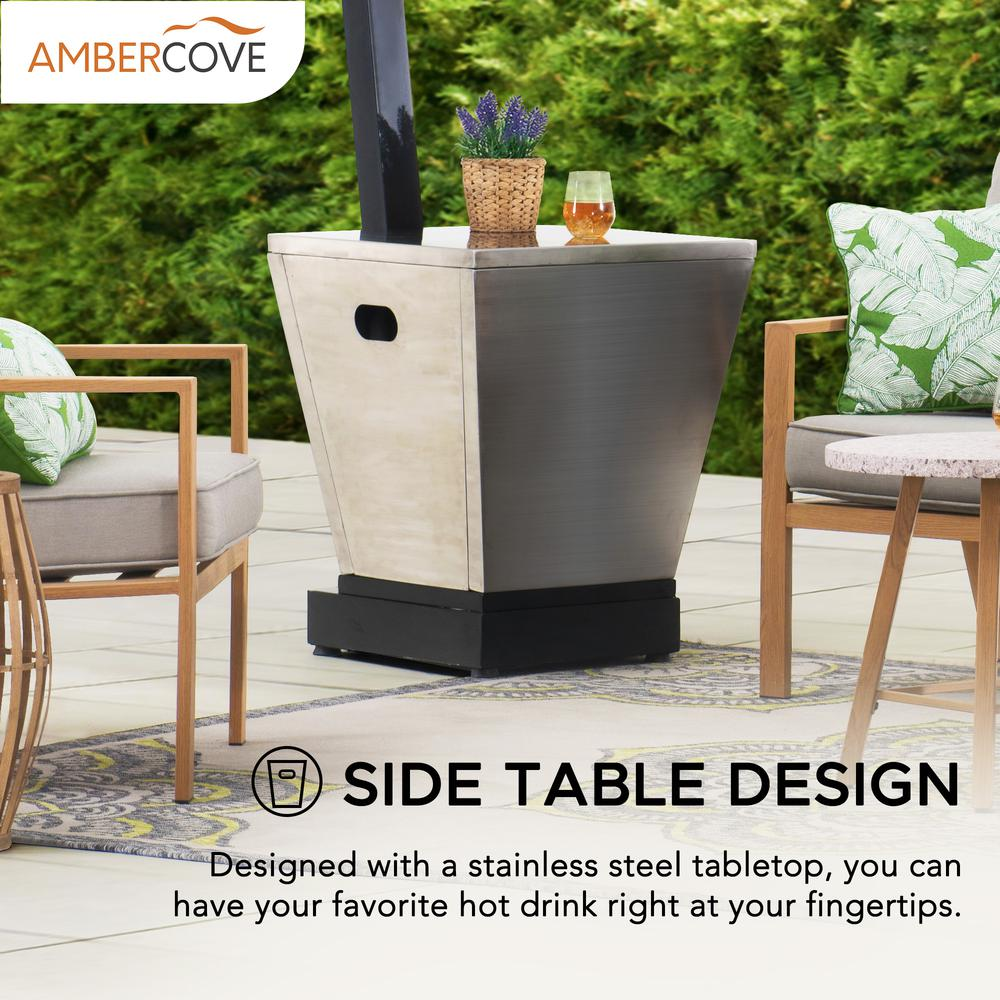 Sunjoy 45,000 BTU Black Steel Outdoor Patio Portable Offset Propane Gas Heater