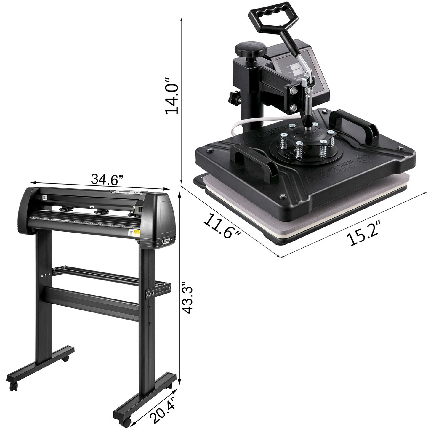 8 In 1 Heat Press 12"x15" Transfer Machine 28" Vinyl Cutter/plotter Cutting Diy