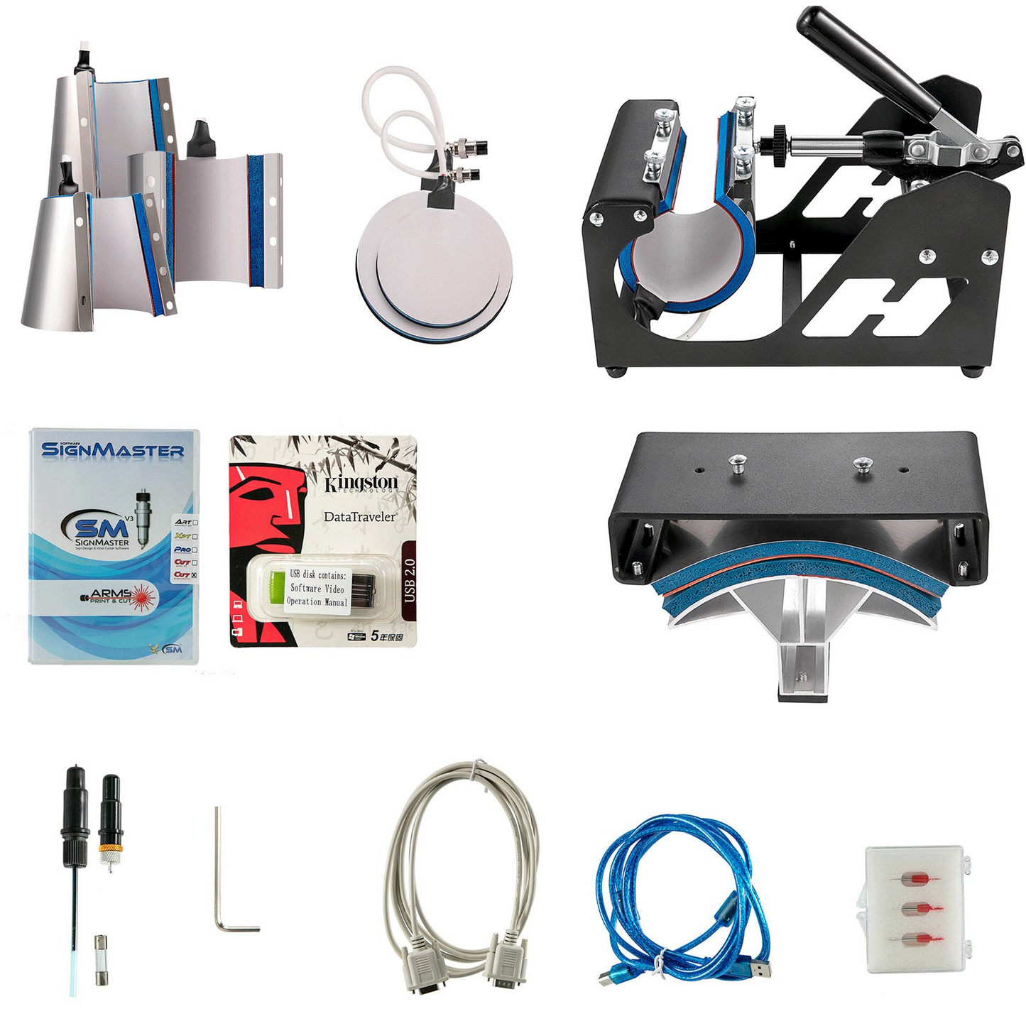 8 In 1 Heat Press 12"x15" Sublimation Machine +14" Vinyl Cutter Cutting Plotter