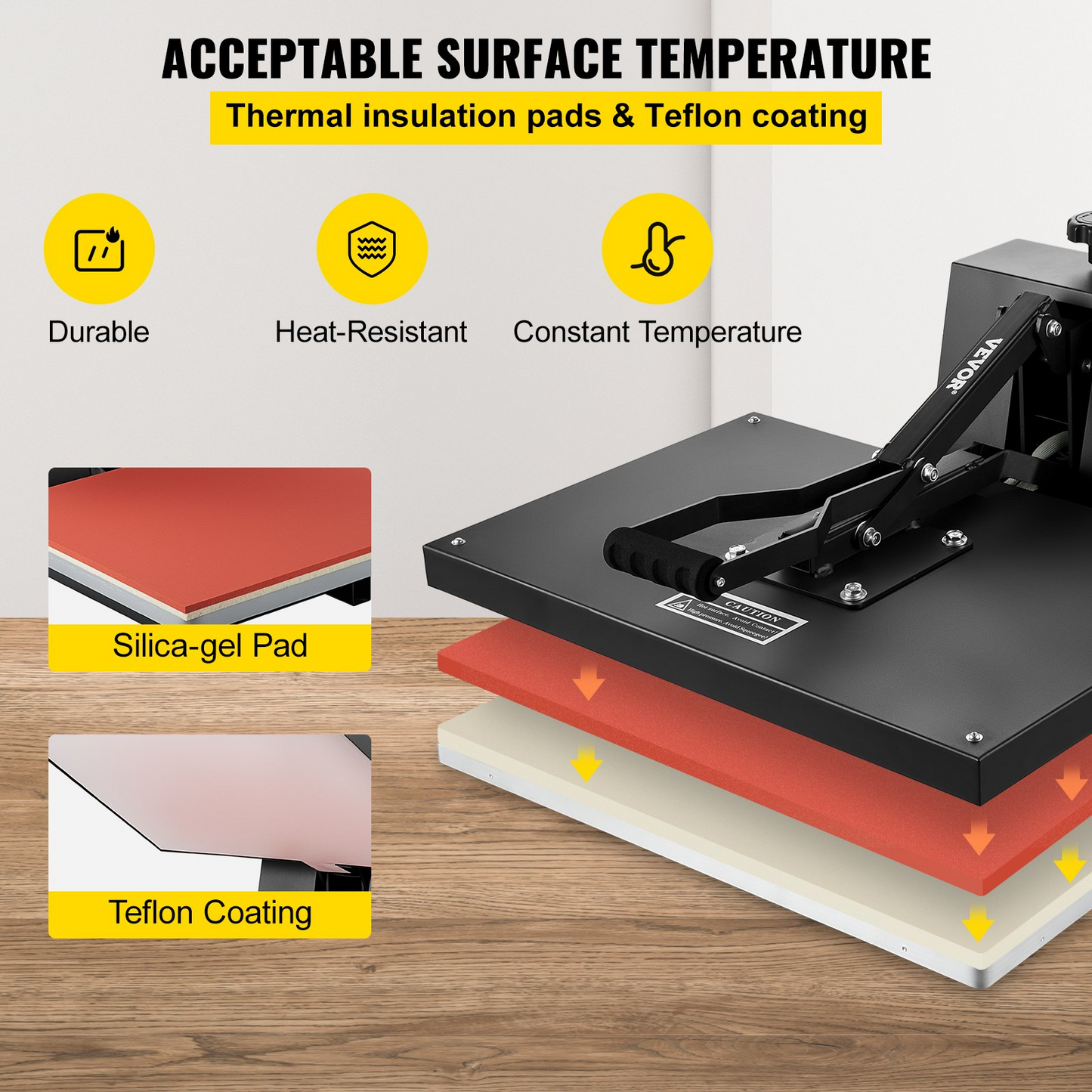 VEVOR Heat Press 16x24, 1700W Power Heat Press Machine, Fast Heating, High Pressure Heat Press Machine for T-Shirt, Digital Industrial Sublimation Printer for Heat Transfer Vinyl, Easy to Use, Black
