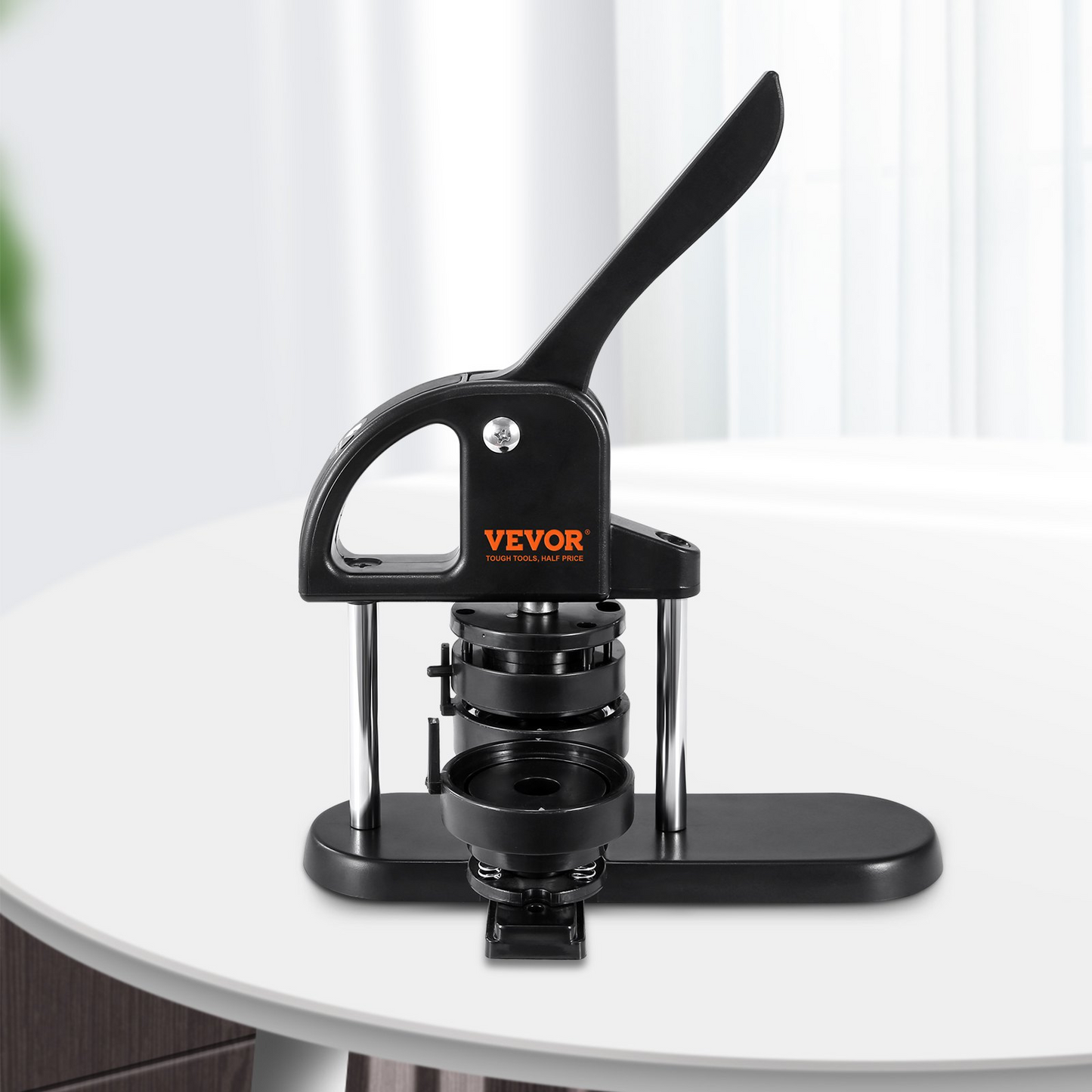 VEVOR Button Maker, 1/1.25/2.28 inch(25/32/58mm) 3-IN-1 Pin Maker, with 300pcs Button Parts, Button Maker Machine with Panda Magic Book, Ergonomic Arc Handle Punch Press Kit, For Children DIY Gifts