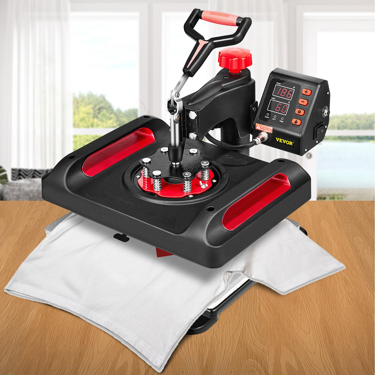 VEVOR 11 in 1 Heat Press, 12 x 15 Inch, Multifunctional Clamshell Printer, Digital Dual-Tube Heat Press Transfer Machine, Swing Away Sublimation Machine for T-Shirt Hat Cap Mug Plate Pen Shoes Black,360° Swing Away Design