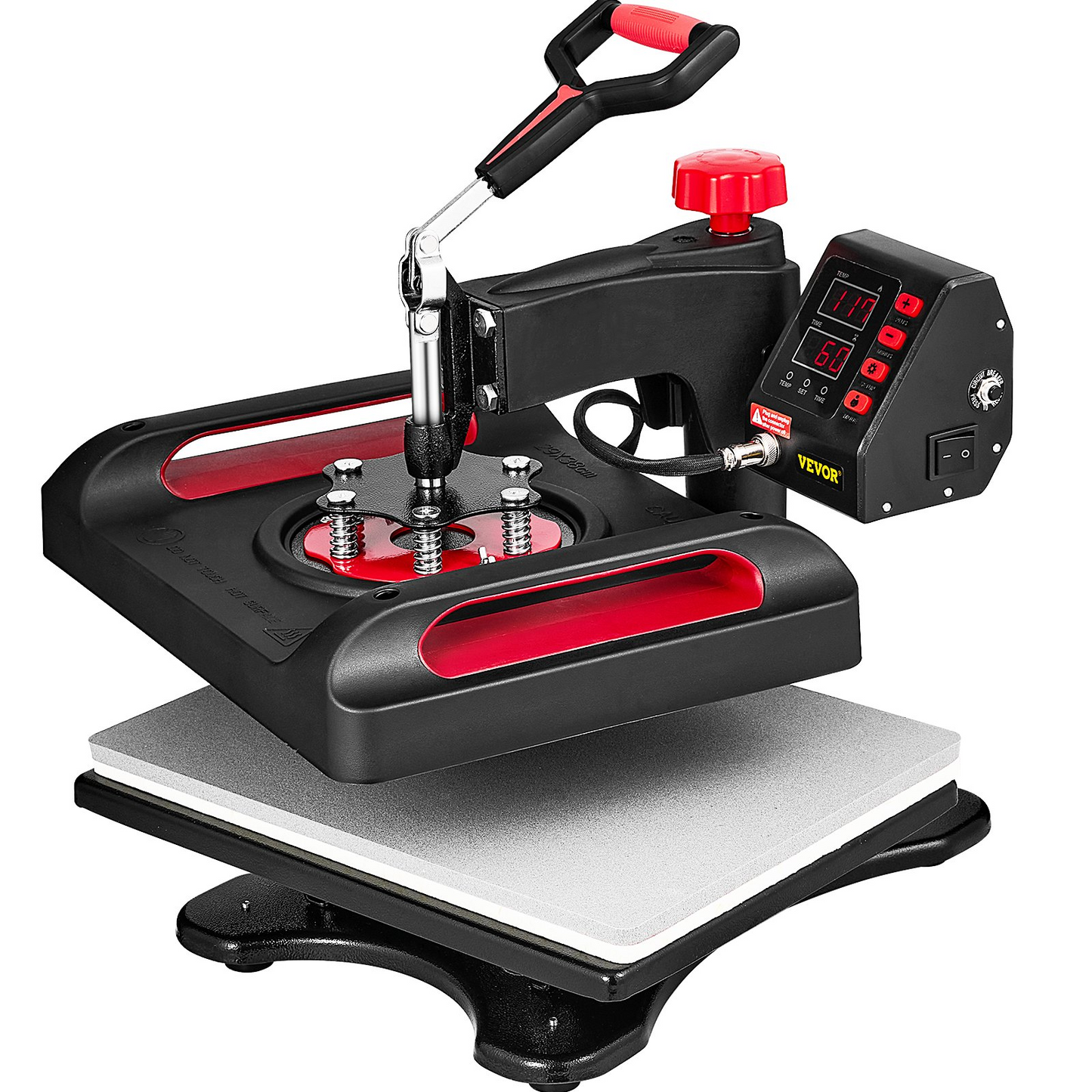 VEVOR 11 in 1 Heat Press, 12 x 15 Inch, Multifunctional Clamshell Printer, Digital Dual-Tube Heat Press Transfer Machine, Swing Away Sublimation Machine for T-Shirt Hat Cap Mug Plate Pen Shoes Black,360° Swing Away Design