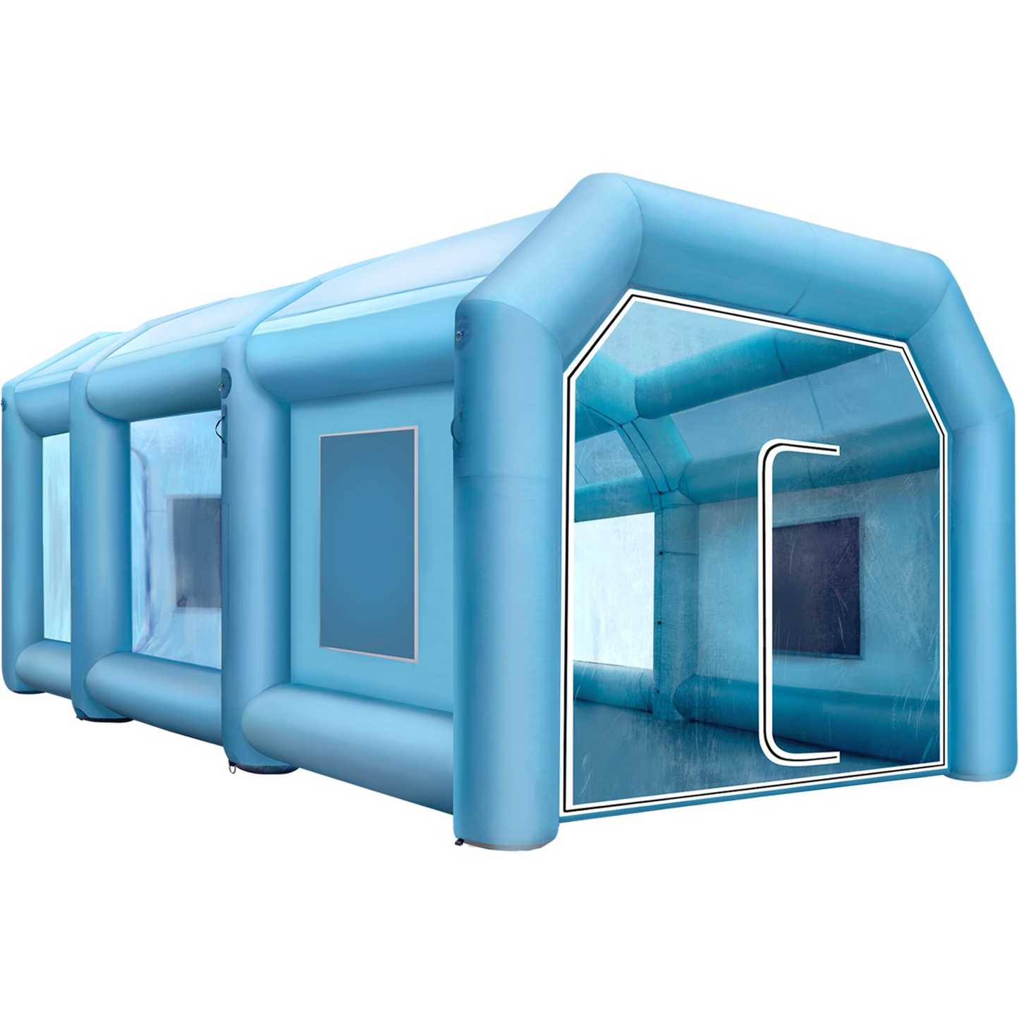 VEVOR 39.3x16.4x13.1Ft Inflatable Spray Booth Custom Tent Paint Booth Inflatable