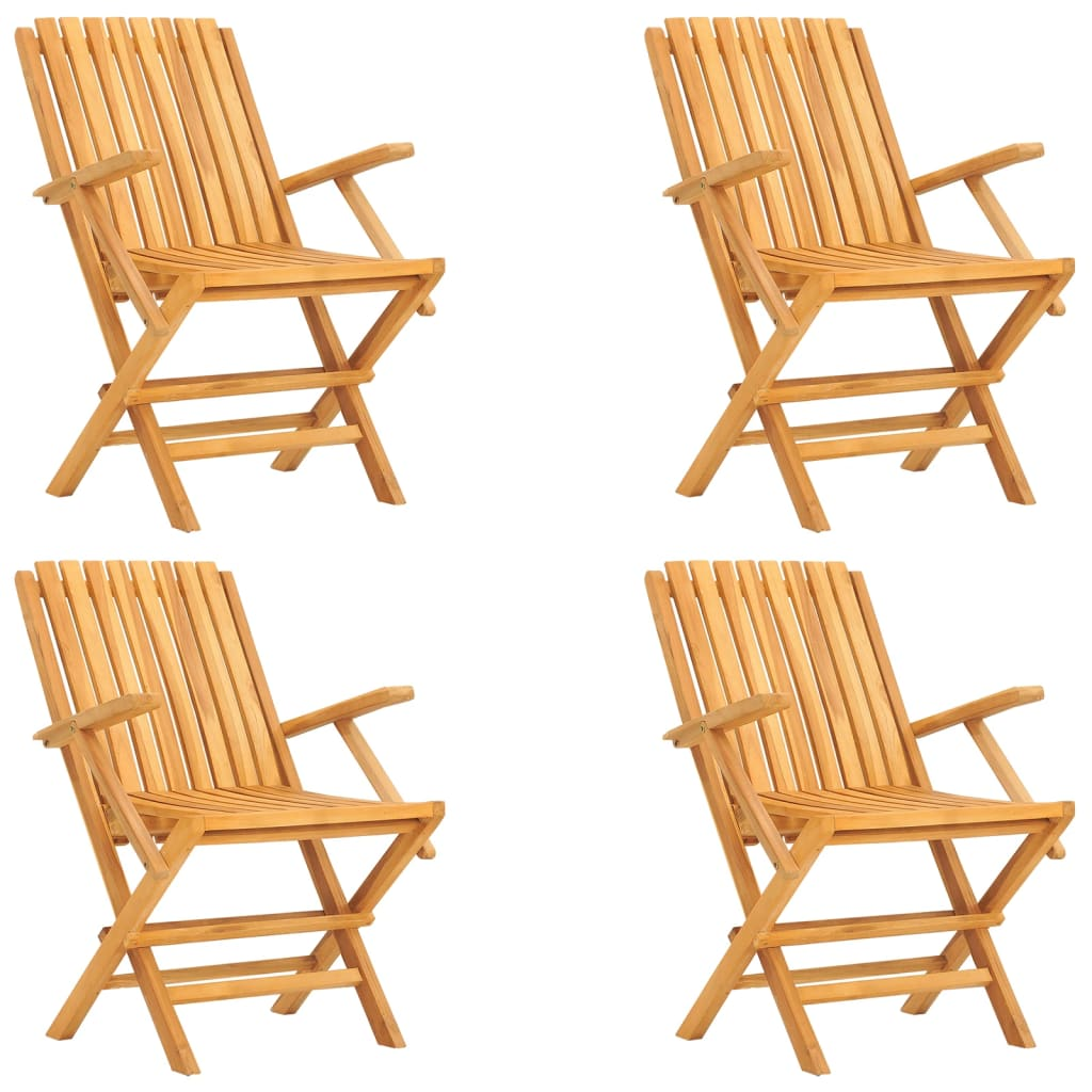vidaXL 5 Piece Patio Dining Set Solid Wood Teak