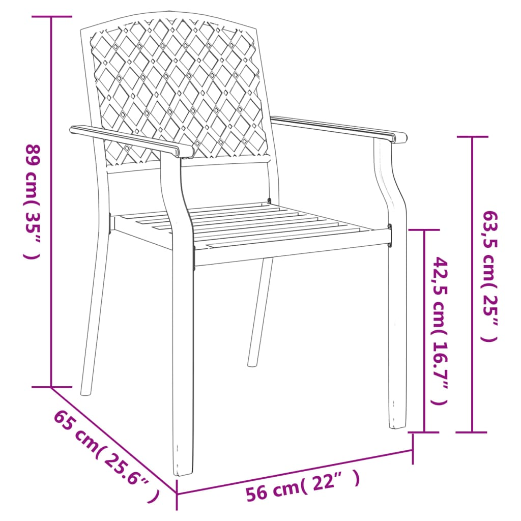 vidaXL 3 Piece Patio Dining Set Anthracite Steel