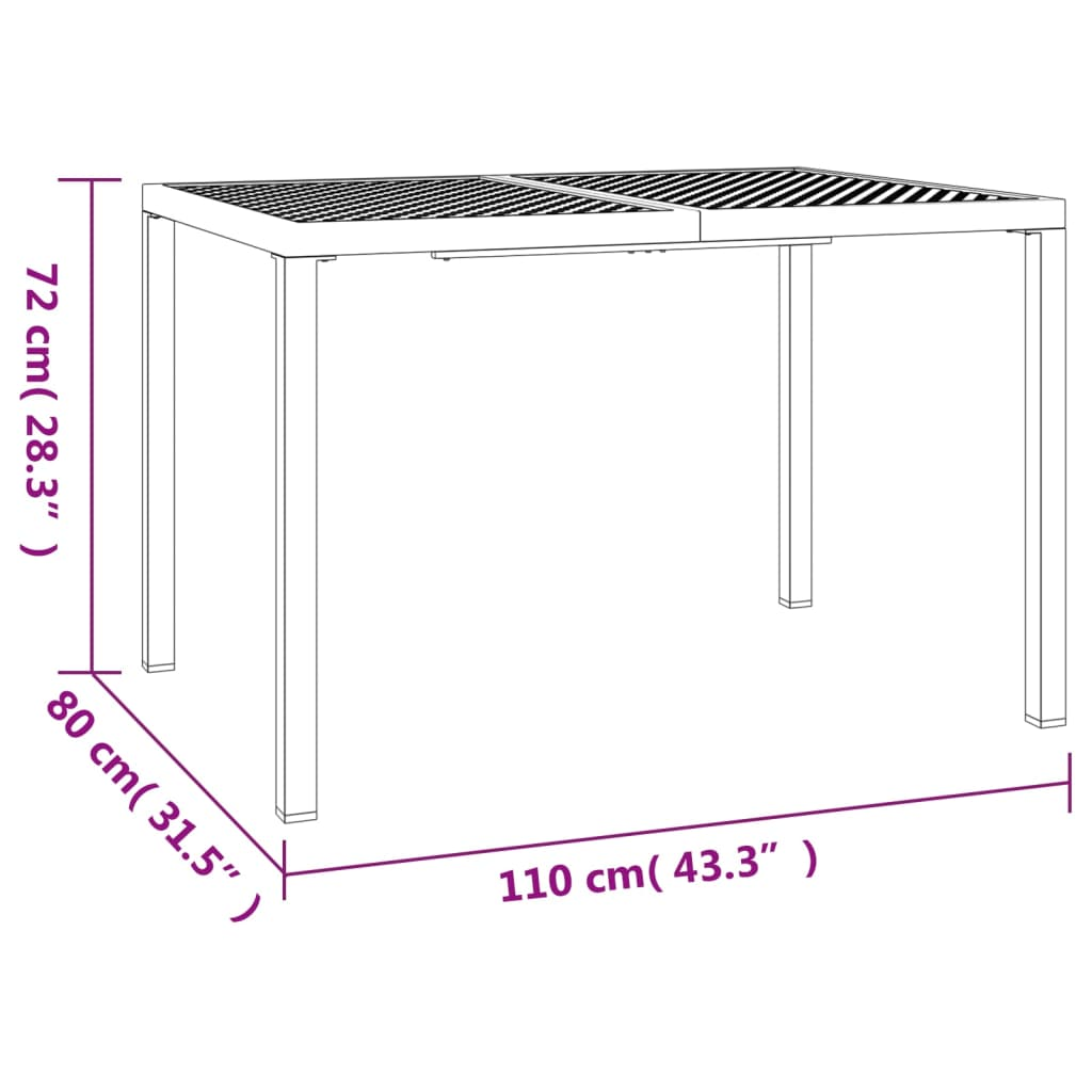 vidaXL 3 Piece Patio Dining Set Anthracite Steel