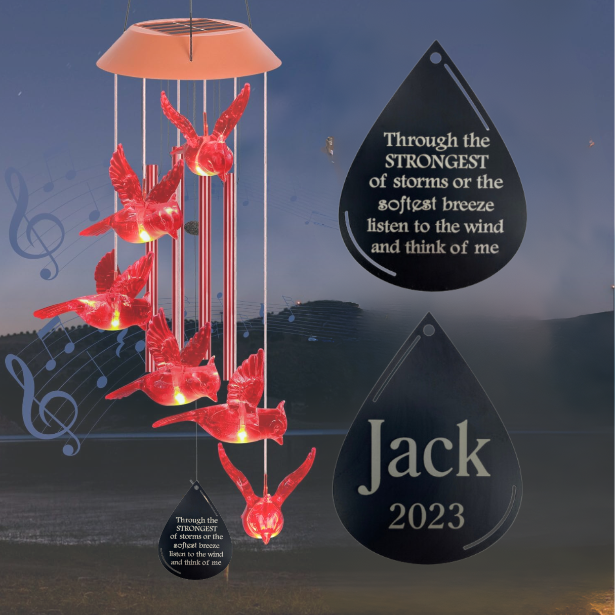 Cardinal Wind Chimes Solar Windchimes Outdoor, Cardinal Wind Chimes for outside Gifts for Women Mom Grandma, Outdoor Christmas Birthday Cardinal Gifts Memorial Gifts Home Garden Decorations